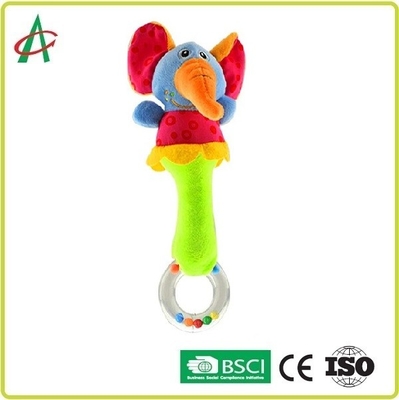 Sicheres weiches Gewebe pp.-Baumwoll-Shaker Baby Plush Rattle LDPE Teether