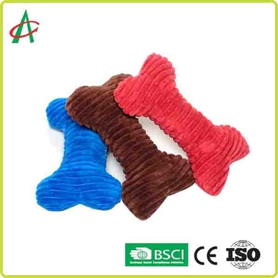 Kundenspezifische dauerhafte Coloful-Knochen-Plüsch-Hundespielwaren mit Squeakers