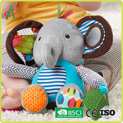 Das 6 Zoll-Baby-bestätigten Tierplüsch-Spielwaren, Elefant-Geklapper-Spielzeug CER