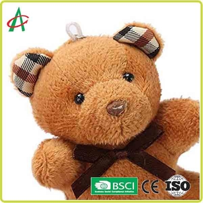 Zertifikat 8cm Plüsch-Teddy Bear Handcraft With Metal-Schlüsselrings BSCI