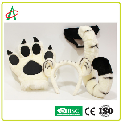 BSCI BPA freies Tiger Tail-, Tatzen-und Hairband-Plüschtier-Plüsch-Spielzeug