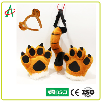 BSCI BPA freies Tiger Tail-, Tatzen-und Hairband-Plüschtier-Plüsch-Spielzeug