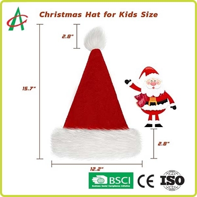 Allergische Unisexantikinderrote Samt-Weihnachtshüte